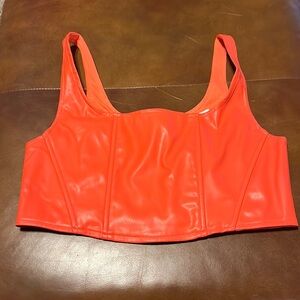 Pleather Orange Top